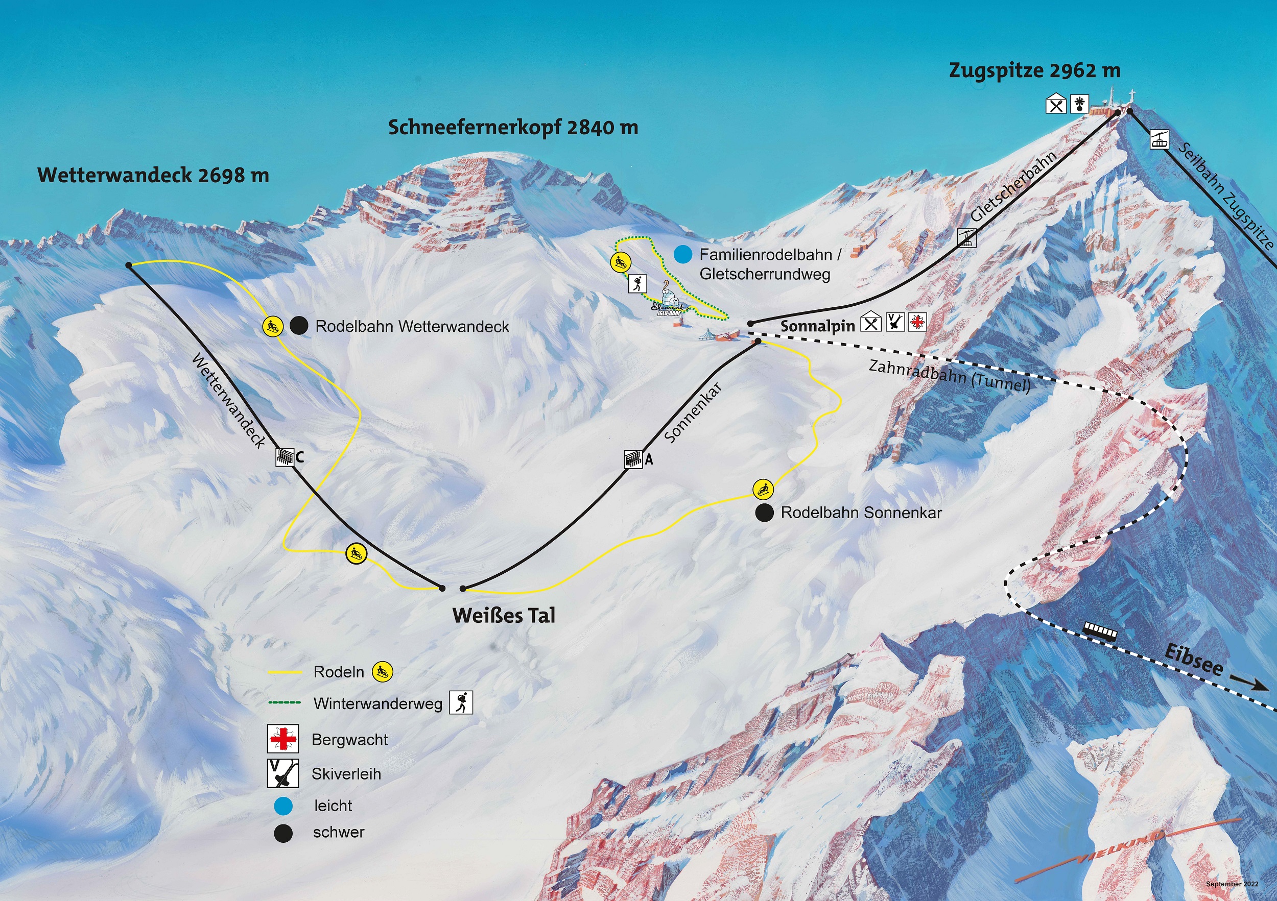 Pistenplan Skigebiet Zugspitze | Zugspitze